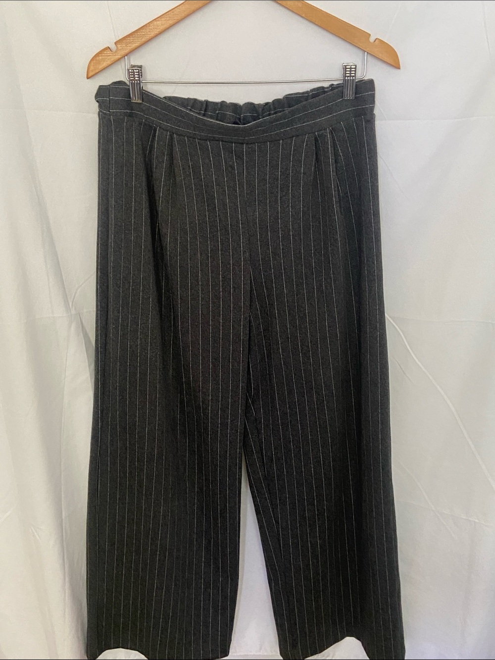 H&M Wide Leg Charcoal Pinstripe Trousers